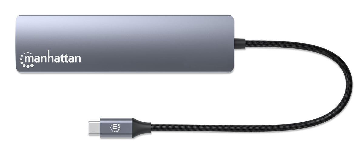 Manhattan 153959 laptop-dockingstation & portreplikator Kabelgebunden USB 3.2 Gen 1 (3.1 Gen 1) Type-C Silber