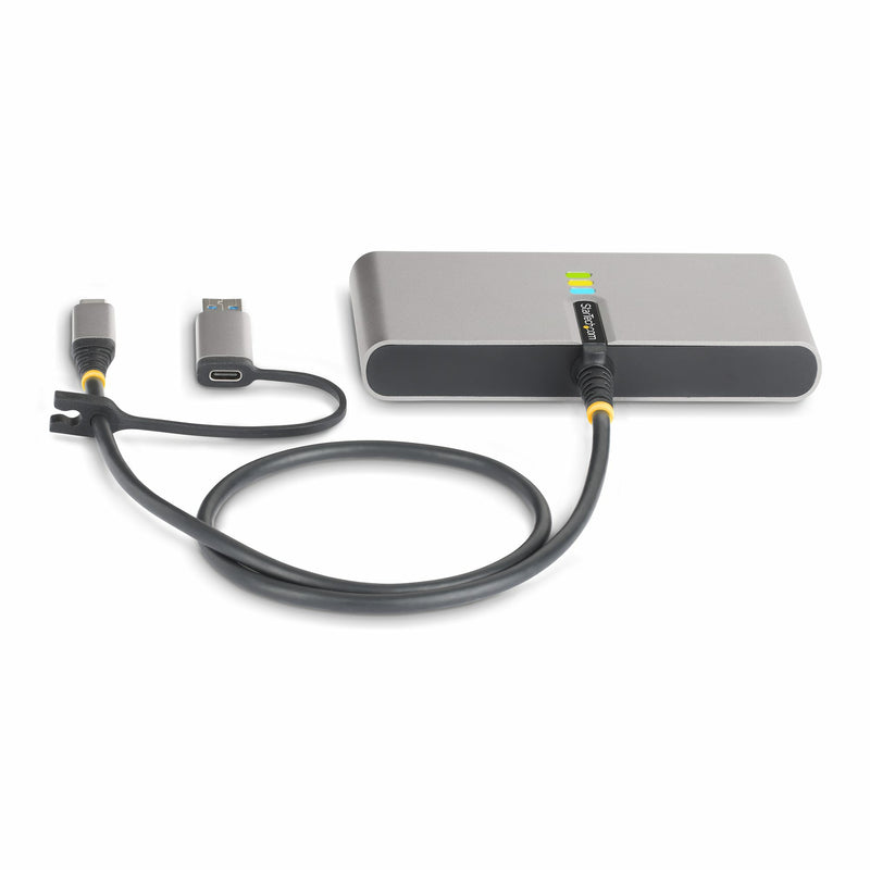 StarTech.com 2-Port USB-C Hub mit Ethernet und RS232 Port,USB-A Adapter, Ladefunktion 100W Power Delivery Pass-Through, 2x USB-A 5Gbps, Gigabit LAN, RS232 Seriell (FTDI)
