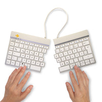 R-Go Tools Ergonomische Tastatur R-Go Split Break mit Pausensoftware, ergonomische geteilte Tastatur, QWERTZ (DE), kabellos, weiß