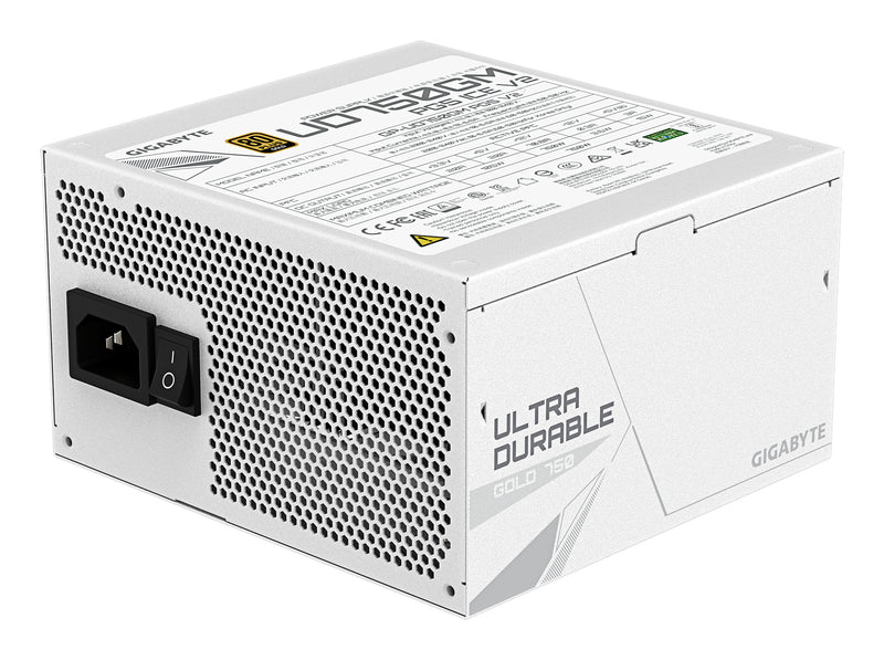 GIGABYTE UD750GM PG5 V2 ICE Netzteil – PCIe Gen 5.1, 80 PLUS Gold, Vollmodulares Design, 120-mm-Lüfter, ATX 3.1-kompatibel, EU-Stecker