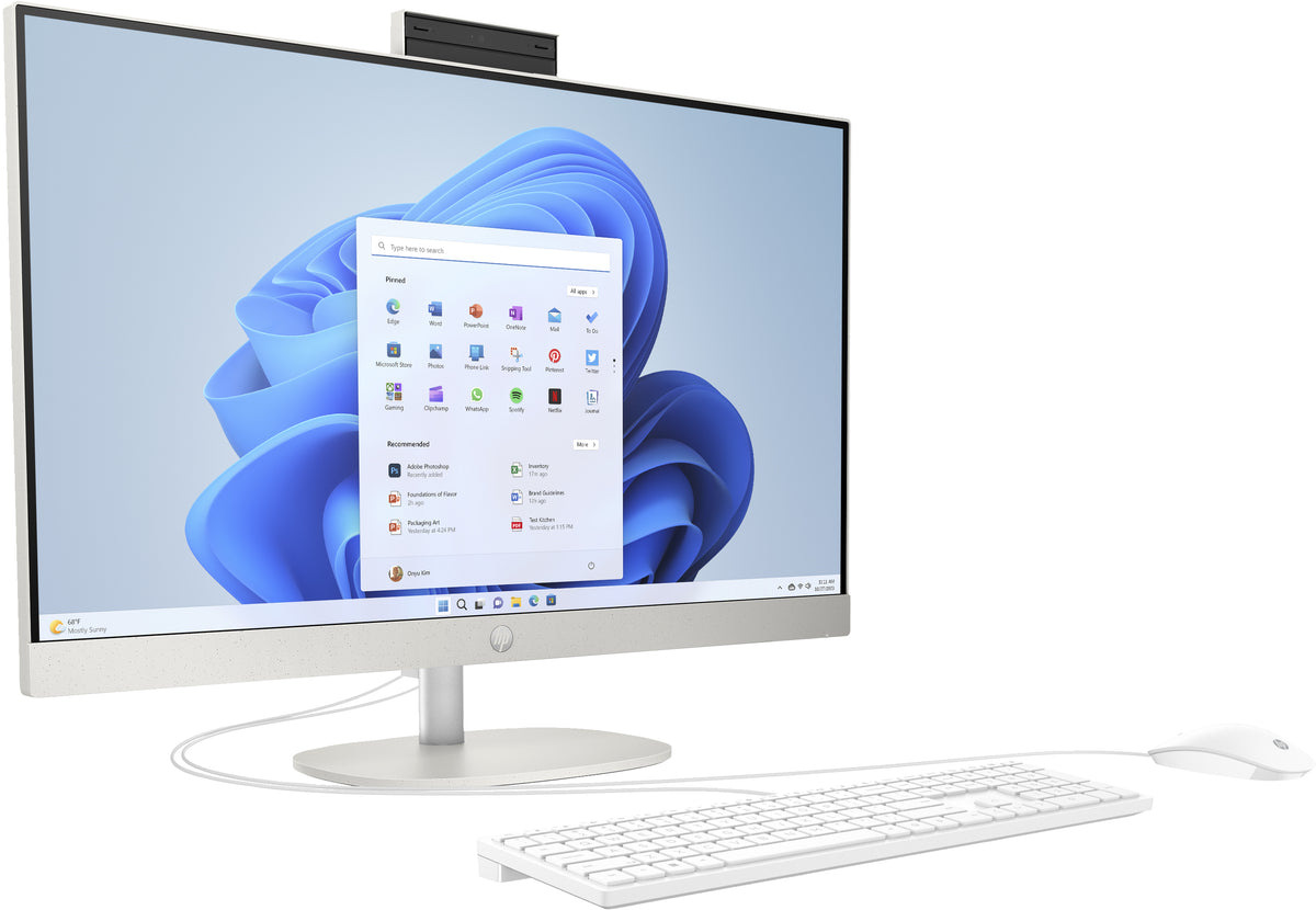 HP 27-cr0005ng AMD Ryzen™ 3 7320U 68,6 cm (27") 1920 x 1080 Pixel All-in-One-PC 8 GB LPDDR5-SDRAM 512 GB SSD Windows 11 Home Wi-Fi 6 (802.11ax) Weiß