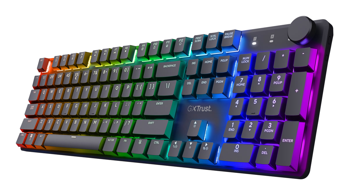 Trust GXT 868 Torix Tastatur Gaming USB + RF Wireless + Bluetooth QWERTY US Englisch Schwarz