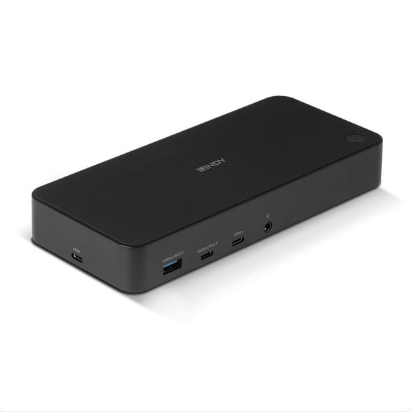 Lindy 43366 Station d'accueil et réplicateur de port pour ordinateur portable Ancrage USB 3.2 Gen 2 (3.1 Gen 2) Type-C Noir
