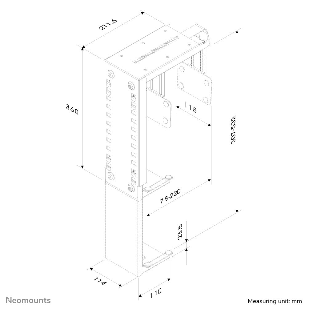 Neomounts CPU-D100BLACK CPU-Halter - max 30 kg - universal