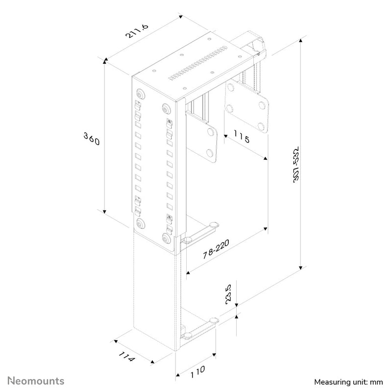 Neomounts CPU-D100BLACK CPU-Halter - max 30 kg - universal