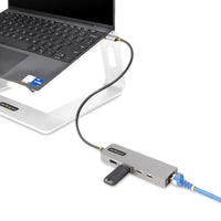 StarTech.com 3-Port USB-C Hub mit 2.5Gbps Ethernet und 100W Power Delivery Pass-Through, USB 3.2 10Gbps, 2x USB-A/1x USB-C, Mini USB Hub, USB C auf USB Adapter, USB C Verteiler