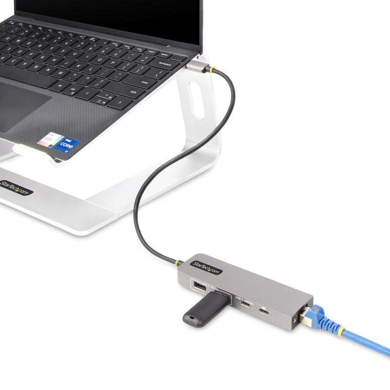 StarTech.com 3-Port USB-C Hub mit 2.5Gbps Ethernet und 100W Power Delivery Pass-Through, USB 3.2 10Gbps, 2x USB-A/1x USB-C, Mini USB Hub, USB C auf USB Adapter, USB C Verteiler