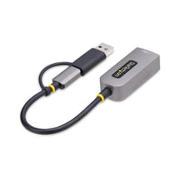StarTech.com USB-C Ethernet Adapter mit USB-A Dongle, 10/100/1000Mbps, 15cm Kabel, USB 3.0 Gigabit Adapter, USB Ethernet Adapter-LAN Adapter,Windows/macOS/Linux/iOS/ChromeOS