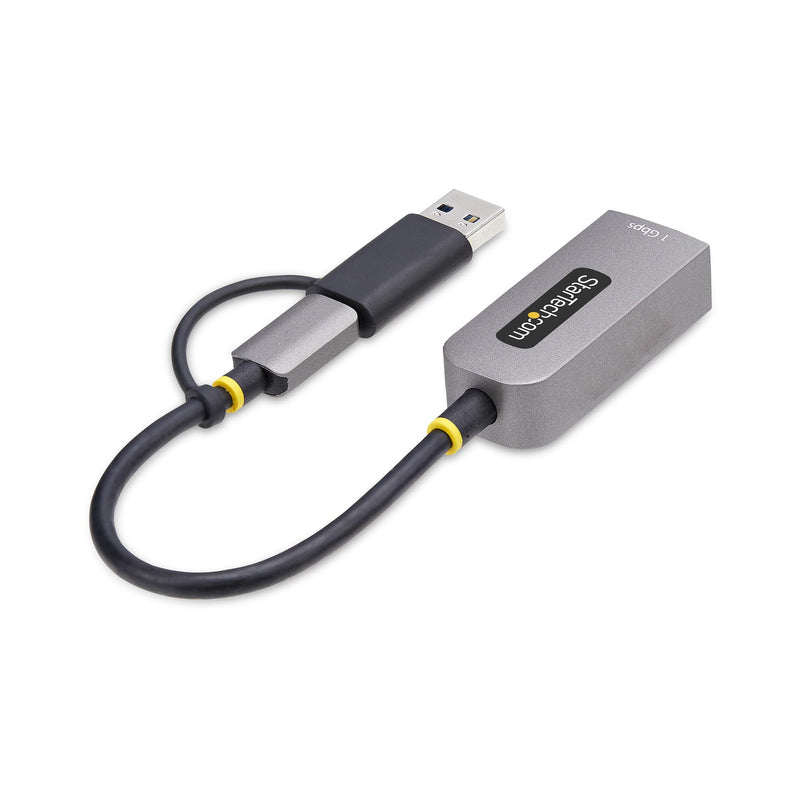 StarTech.com USB-C Ethernet Adapter mit USB-A Dongle, 10/100/1000Mbps, 15cm Kabel, USB 3.0 Gigabit Adapter, USB Ethernet Adapter-LAN Adapter,Windows/macOS/Linux/iOS/ChromeOS