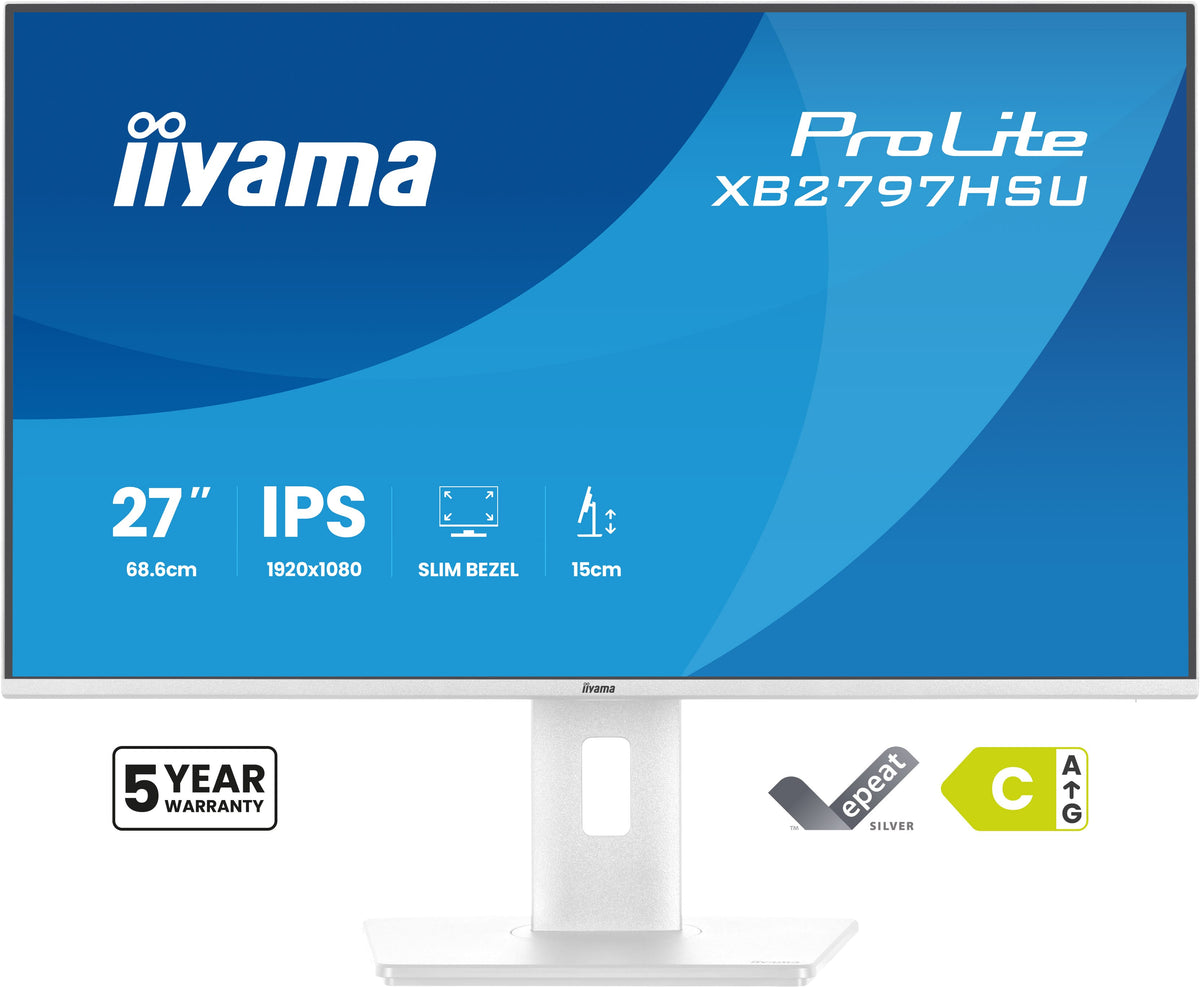 iiyama ProLite XB2797HSU-W1 Computerbildschirm 68,6 cm (27") 1920 x 1080 Pixel Full HD LED Weiß
