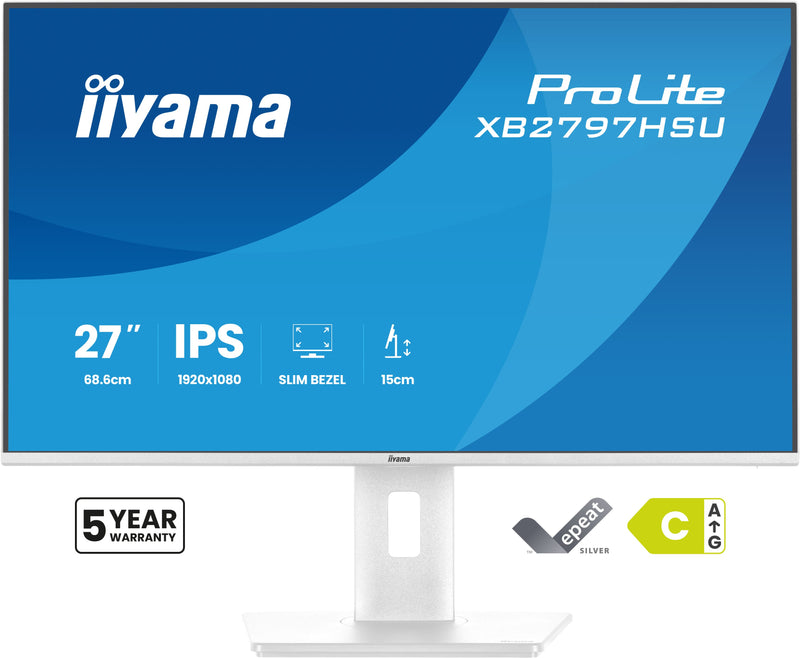 iiyama ProLite XB2797HSU-W1 Computerbildschirm 68,6 cm (27") 1920 x 1080 Pixel Full HD LED Weiß