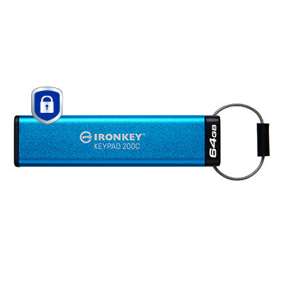 Kingston Technology IronKey 64GB USB-C Keypad 200C, FIPS 140-3 Lvl 3 AES256