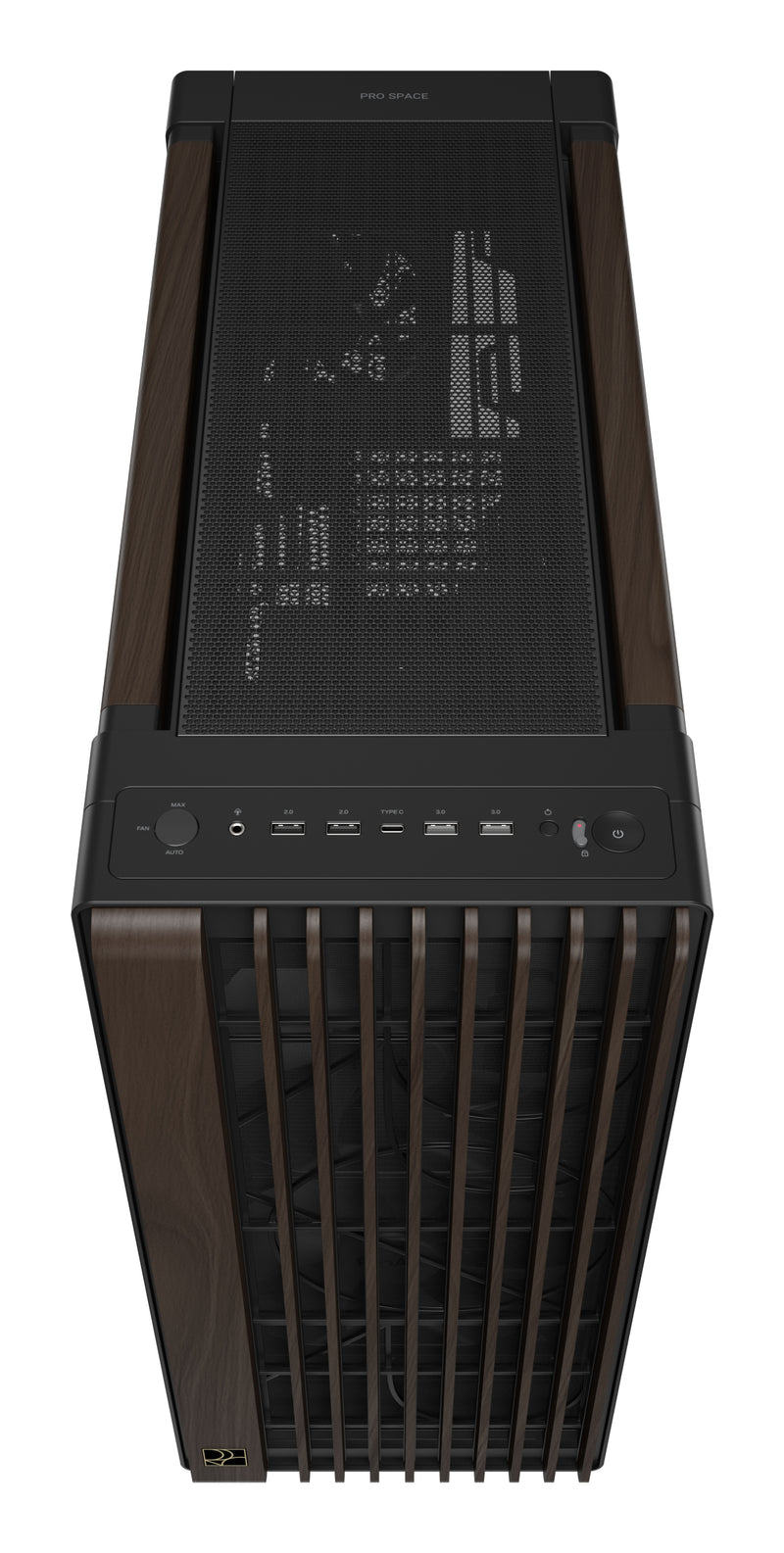 ASUS ProArt PA602 Wood Edition Modern Black - Tempered Glass Panel Midi Tower Schwarz, Holz