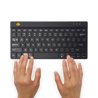 R-Go Tools Ergonomische Tastatur R-Go Compact Break, kompakte Tastatur mit Pausensoftware, QWERTY (US), Bluetooth, Schwarz