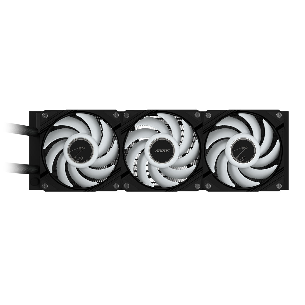 GIGABYTE AORUS WATERFORCE II 360 AIO Flüssigkeits-CPU-Kühler - 3x120mm ARGB-Lüfter, Schiebe-in-Verriegelungsmechanismus, DAISY-CHAIN, kompatibel mit Intel LGA 1851 und AMD AM5