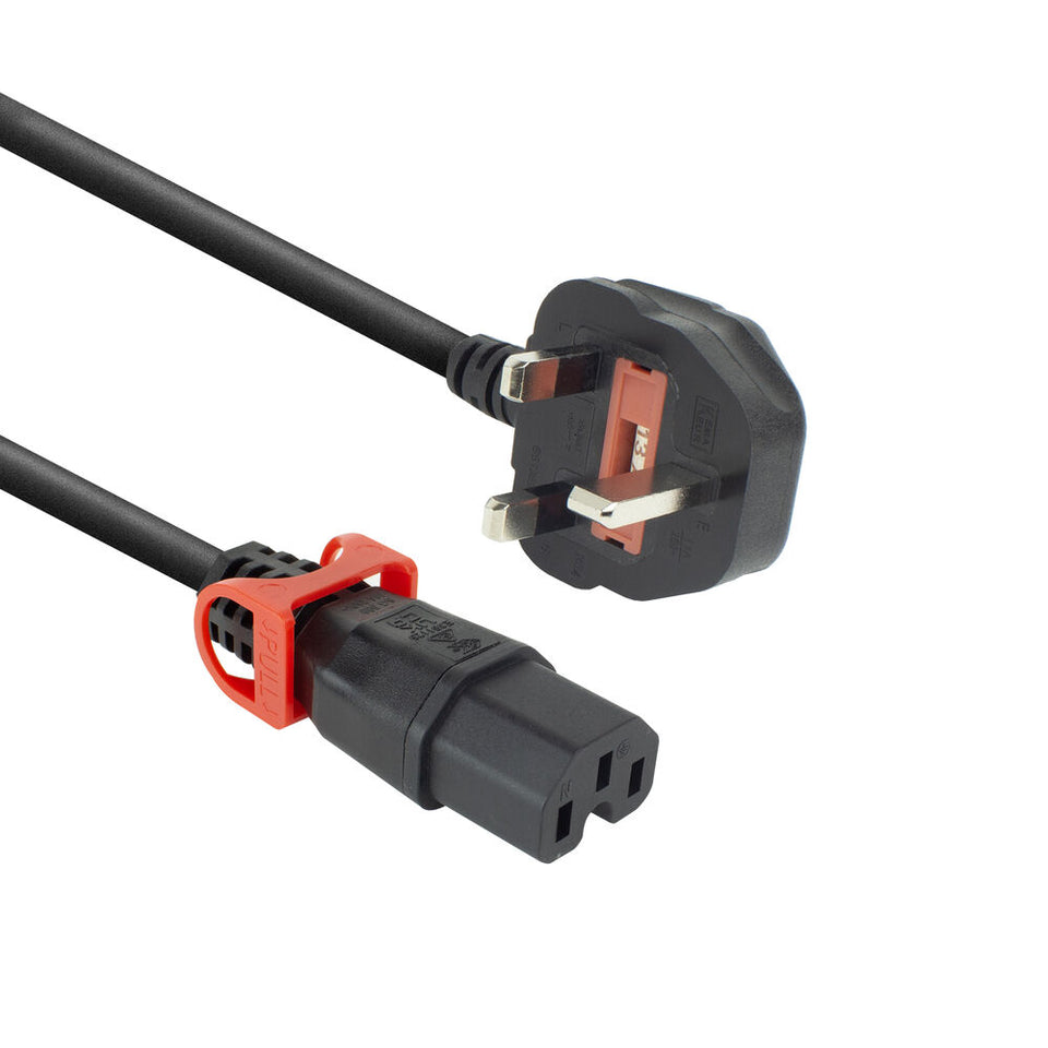 ACT Netzkabel UK-Stecker - C15 IEC Lock+ schwarz 2 m, PC3884