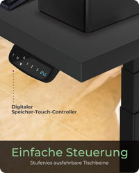 ICY BOX IB-EW205B-T, Elektrisch höhenverstellbares Sitz-/Steh-Tischgestell mit digitalem Memory-Touch-Panel
