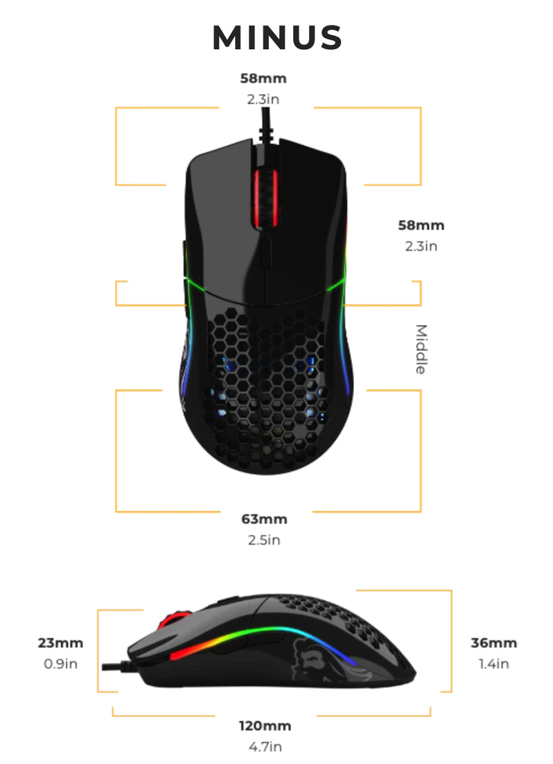 Glorious Gaming Model O- Maus rechts USB Typ-A Optisch 3200 DPI