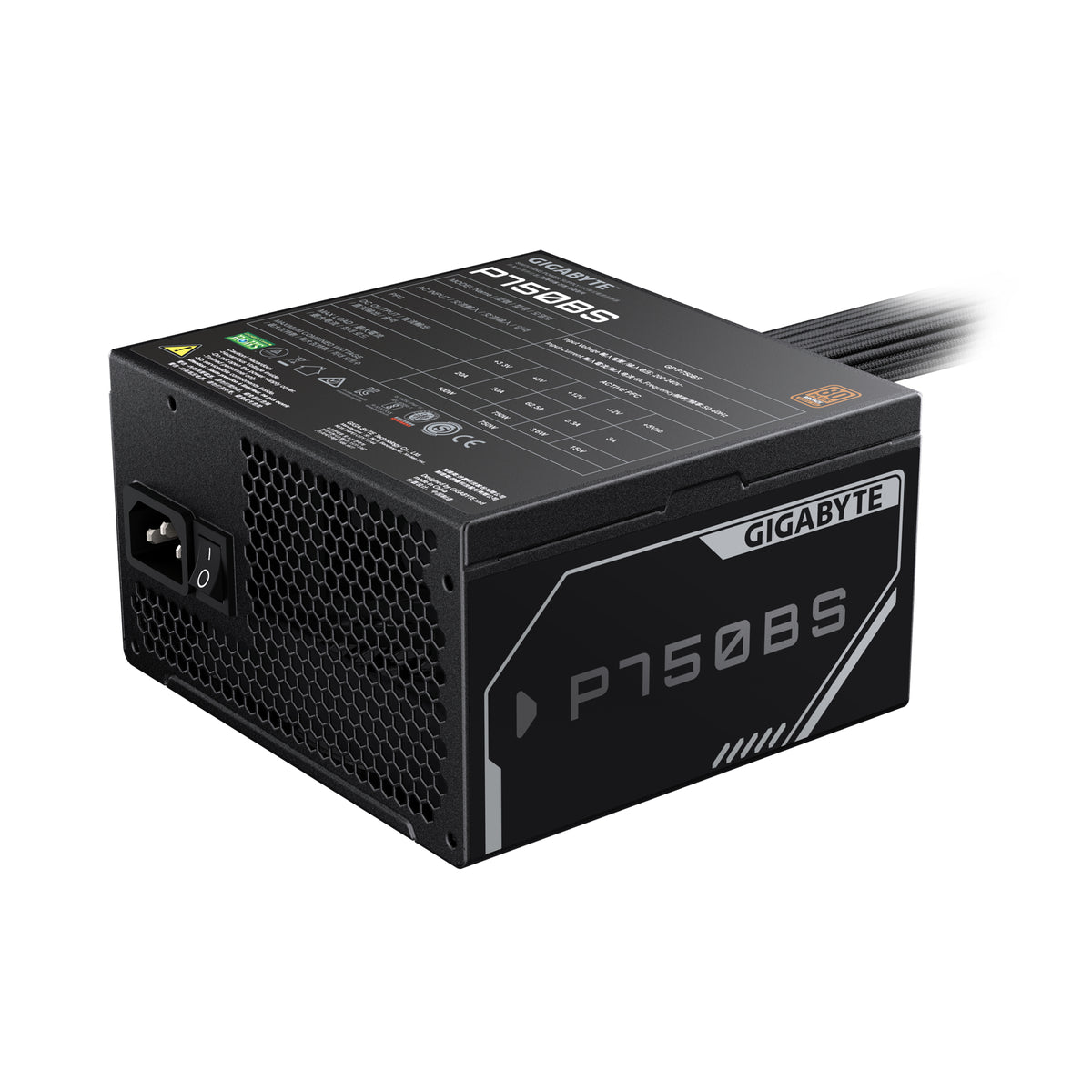 GIGABYTE P750BS Netzteil - PCI-E 6+2 Pin x 4, 80 PLUS Bronze, 120-mm-Lüfter, ATX kompatibel, EU-Stecker