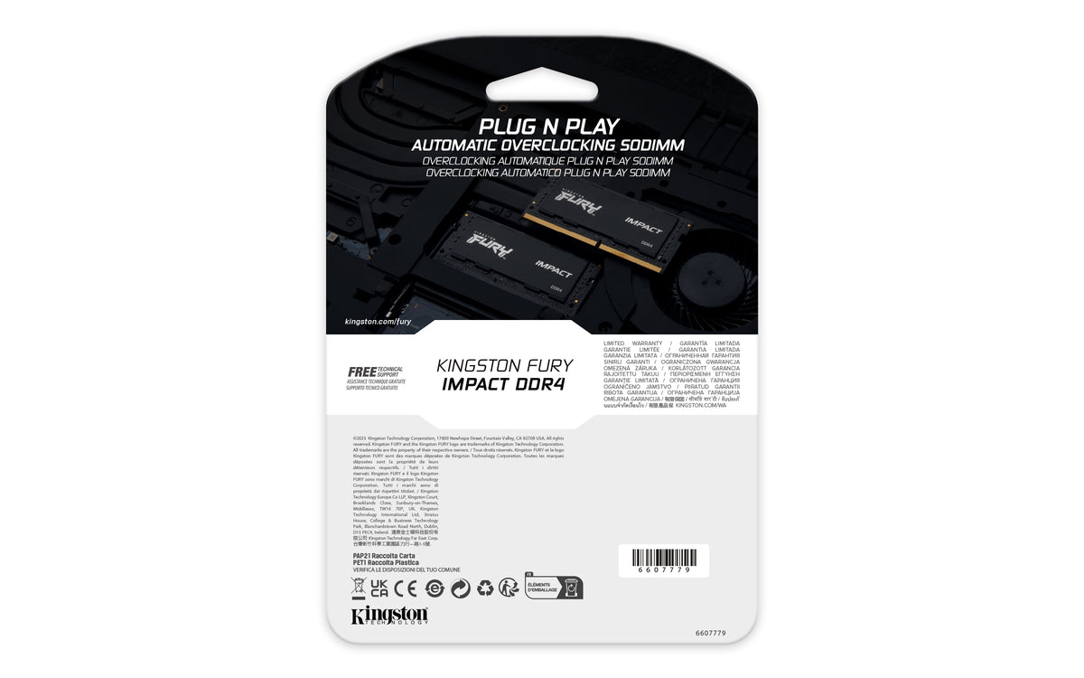 Kingston Technology FURY 16GB 2666MT/s DDR4 CL15 SODIMM 1Gx8 Impact