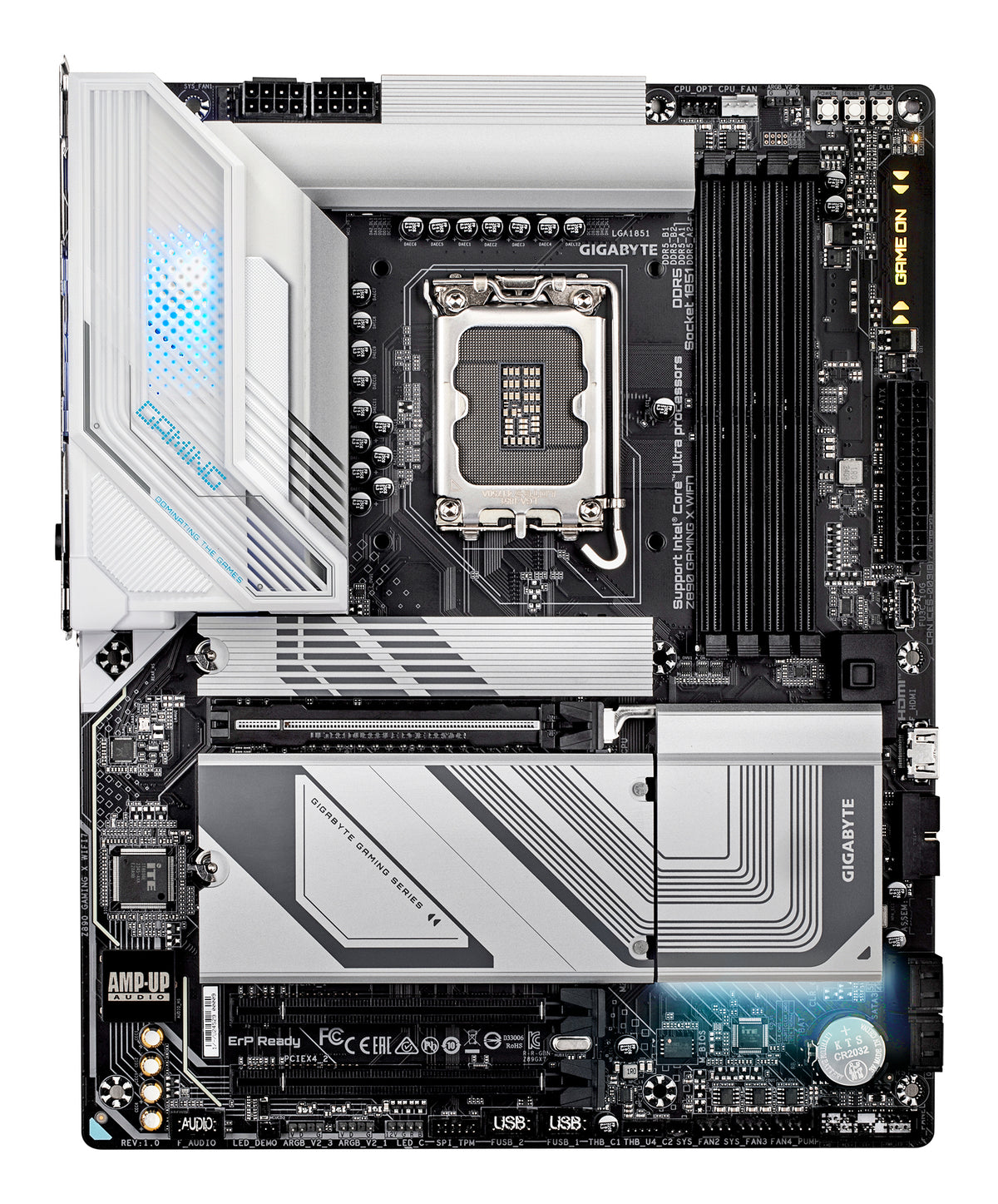 GIGABYTE Z890 GAMING X WIFI7 Mainboard - Unterstützt Intel Core Ultra (Serie 2) CPUs, 16+1+2 Phasen VRM, bis zu 8800MHz DDR5 (OC), 1xPCIe 5.0 + 3xPCIe 4.0, Wi-Fi 7, 2.5GbE LAN, USB 4