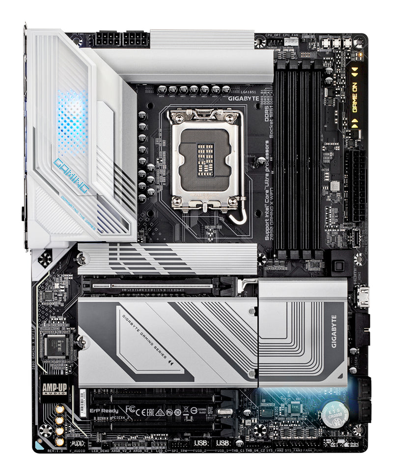 GIGABYTE Z890 GAMING X WIFI7 Mainboard - Unterstützt Intel Core Ultra (Serie 2) CPUs, 16+1+2 Phasen VRM, bis zu 8800MHz DDR5 (OC), 1xPCIe 5.0 + 3xPCIe 4.0, Wi-Fi 7, 2.5GbE LAN, USB 4