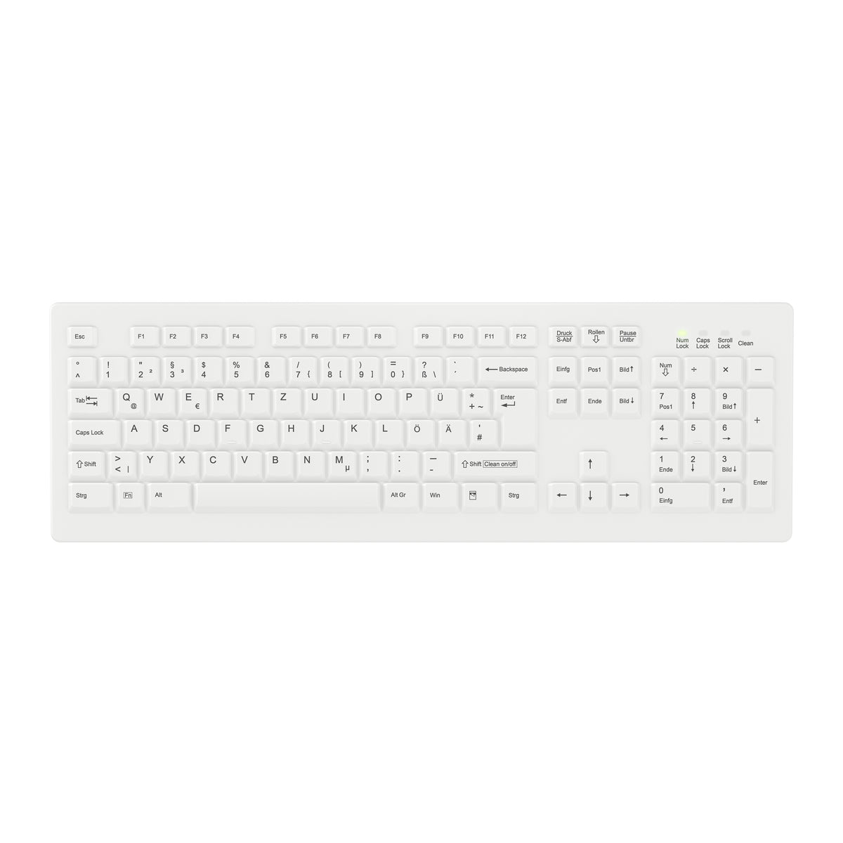 Contour Design Active Key Contour ClassicClean Medizinische Tastatur Abnehmbare Abdeckung Full-Size Kabellos Weiß DE C8100