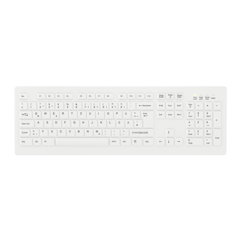 Contour Design Active Key Contour ClassicClean Medizinische Tastatur Abnehmbare Abdeckung Full-Size Kabellos Weiß DE C8100