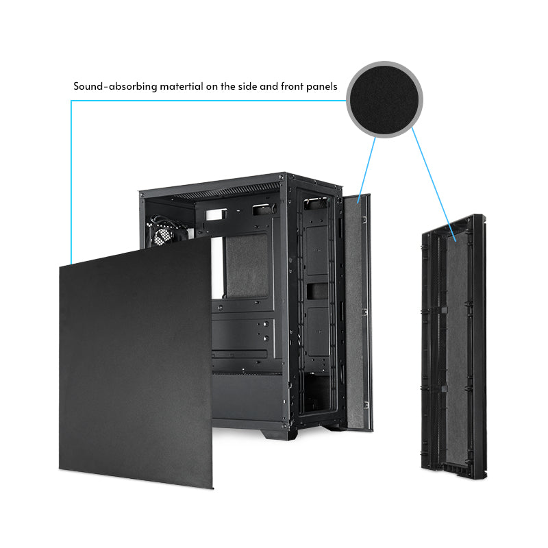 Chieftec AS-02B-OP Computer-Gehäuse Midi Tower Schwarz