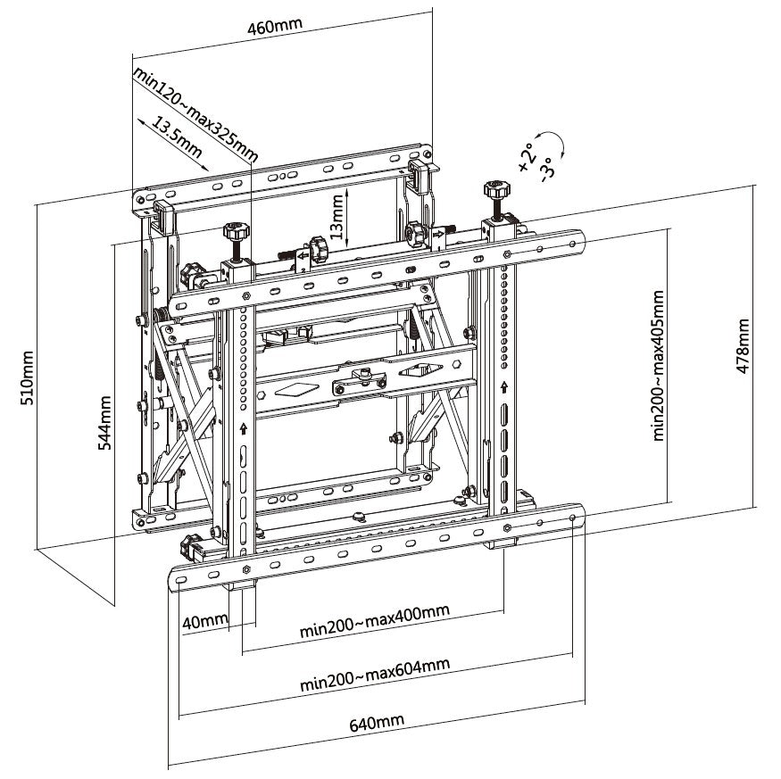 Equip 45"-70" Pop-Out-Videowandhalterung