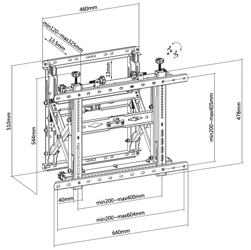 Equip 45"-70" Pop-Out-Videowandhalterung
