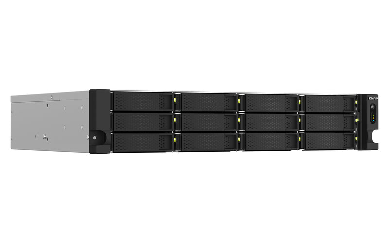QNAP TS-1264U-RP NAS Rack (2U) Intel® Celeron® 8 GB DDR4 0 TB QNAP QTS Aluminium, Schwarz