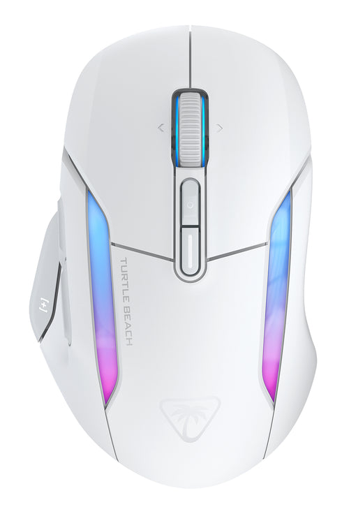 Turtle Beach Kone II Air – Kabellose, ergonomische RGB-Gaming-Maus, 350-Stunden-Akku, optischer 26K DPI Sensor, 21 programmierbare Funktionen, 4D-Free-Spin-Scroll-Rad, Weiß