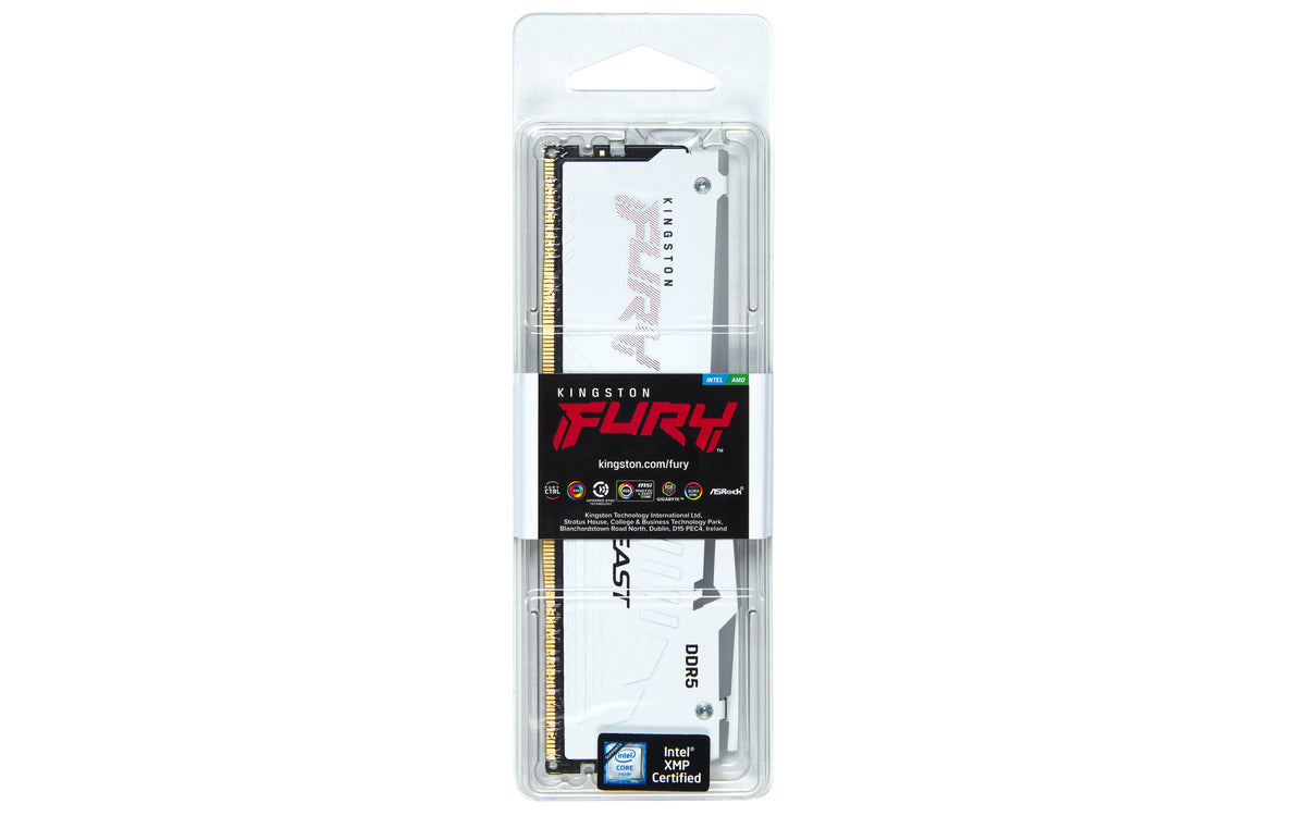 Kingston Technology FURY Beast 16 GB 5600 MT/s DDR5 CL40 DIMM White RGB XMP