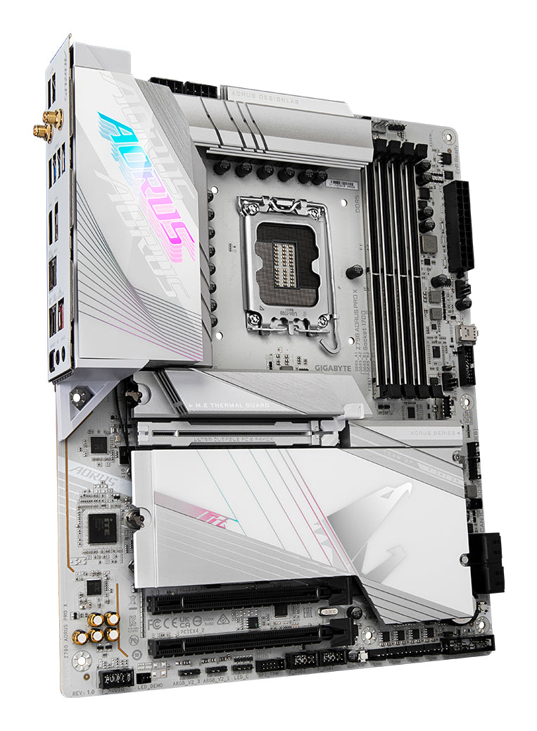 GIGABYTE Z790 AORUS PRO X Motherboard - Unterstützt Intel 14. Generation CPUs, 18+1+2 Phasen VRM, bis zu 8266MHz DDR5 (OC), 1xPCIe 5.0 + 4xPCIe 4.0 M.2, Wi-Fi 7, 5GbE LAN, USB 3.2 Gen 2x2
