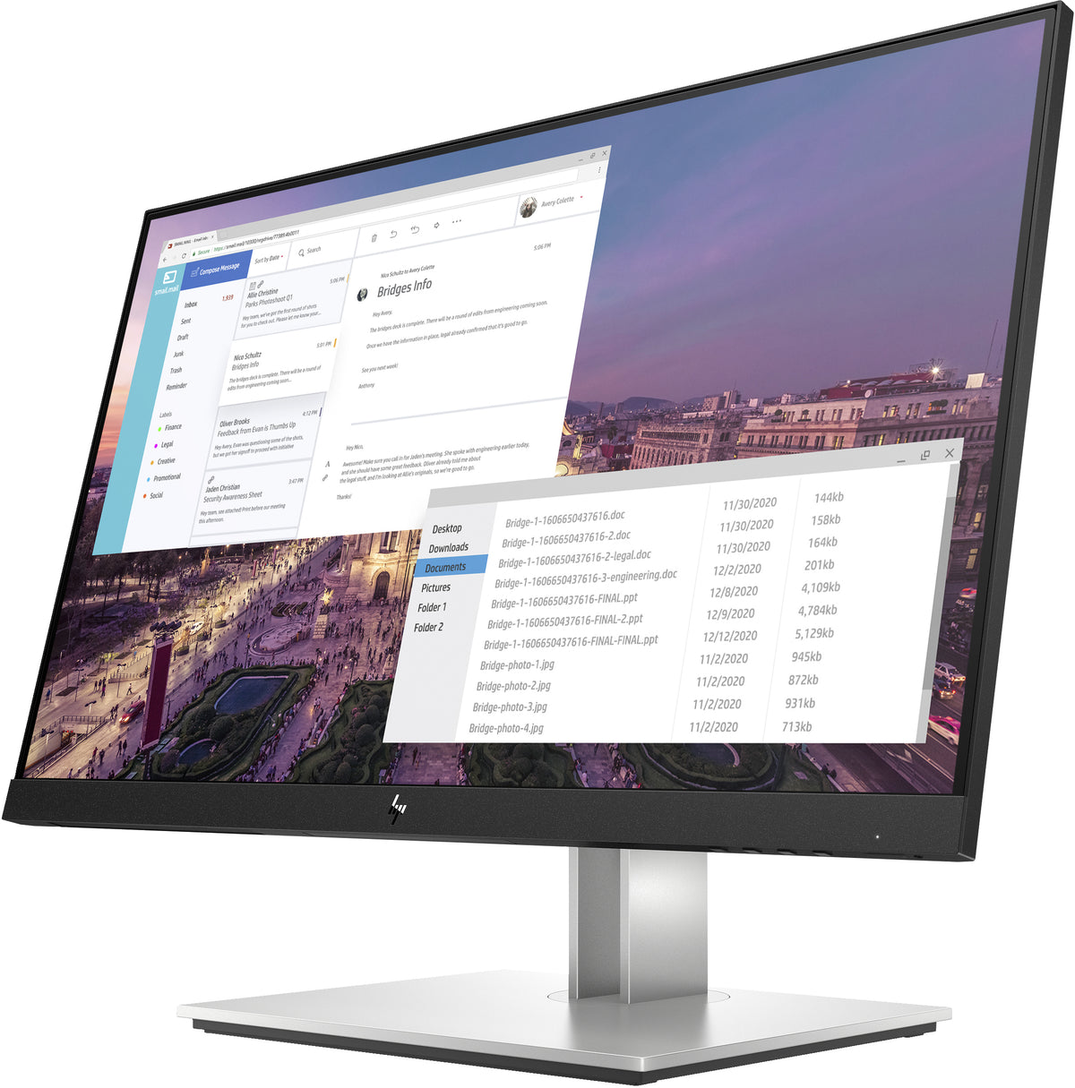 HP E-Series E23 G4 FHD Monitor Computerbildschirm 58,4 cm (23") 1920 x 1080 Pixel Full HD LCD Schwarz, Silber