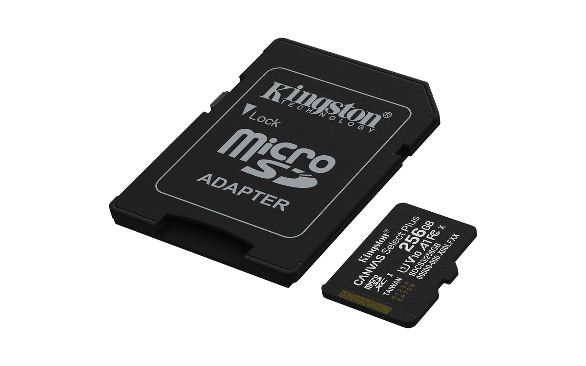 Kingston Technology 256GB microSDXC Canvas Select Plus Gen3 150MB/s A1 (Einschließlich SD Adapter)