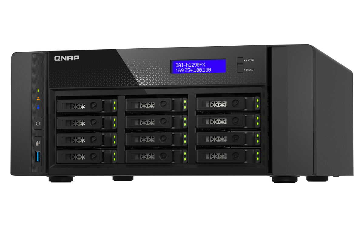 QNAP QAI-h1290FX NAS Tower EPYC 7302P 128 GB DDR4 0 TB QuTS hero Schwarz