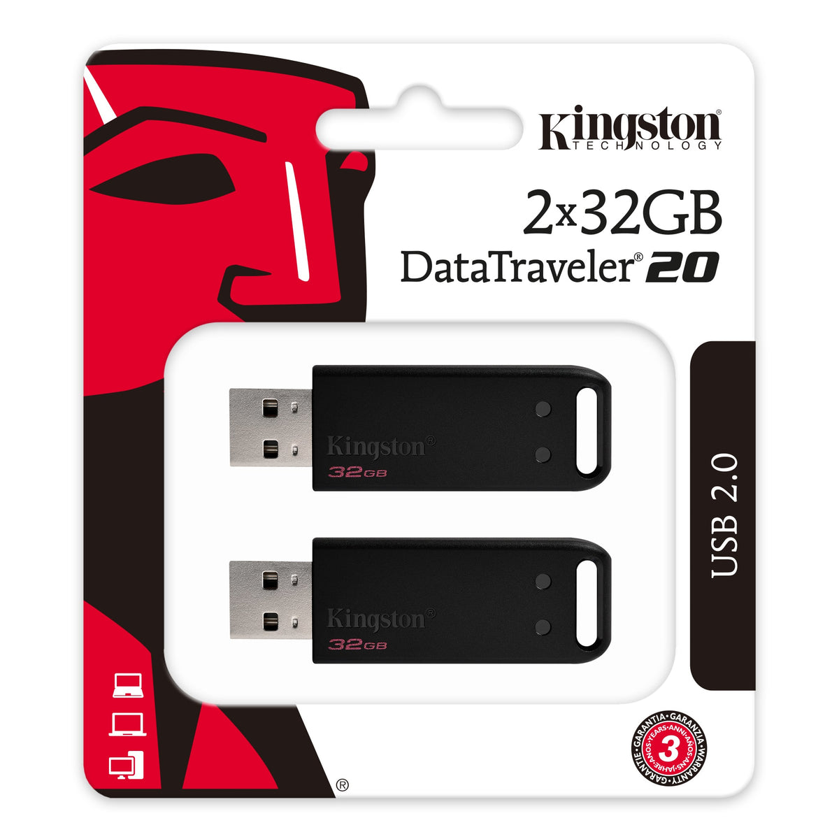 Kingston Technology DataTraveler DT20 USB-Stick 32 GB USB Typ-A 2.0 Schwarz