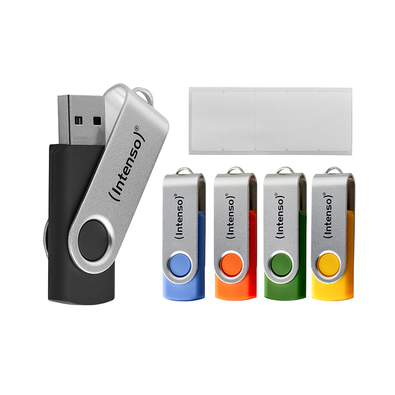 Intenso 5 x USB-Stick Office Line, 64 GB, USB-A, 3.2 Gen 1x1, bunt