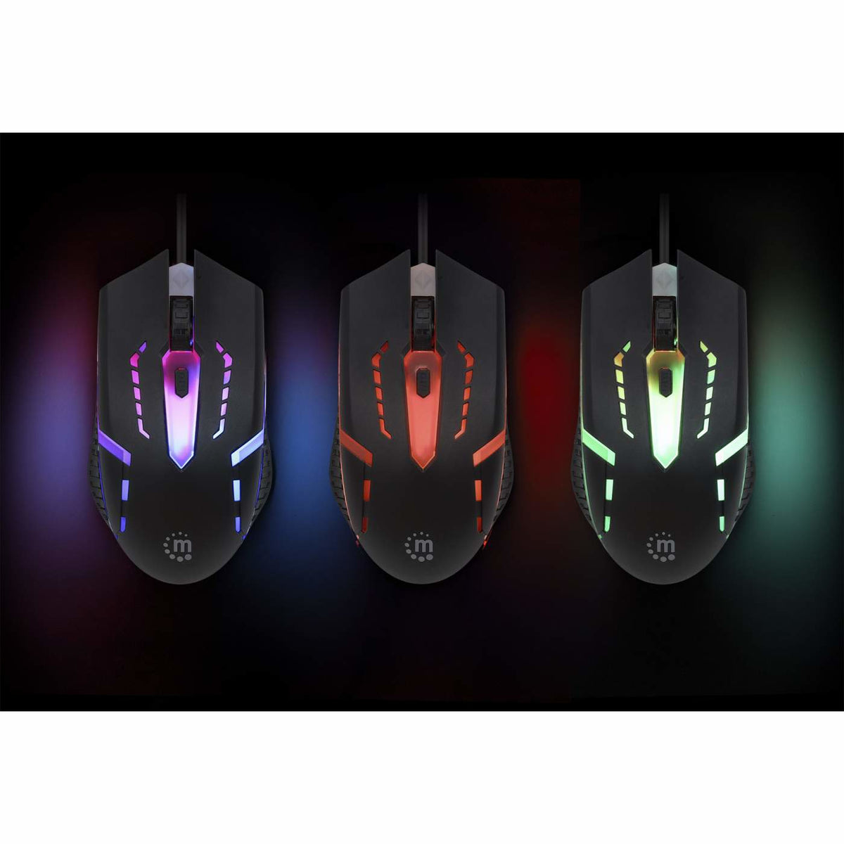 Manhattan 190206 Maus Gaming Beidhändig USB Typ-A Optisch 1500 DPI