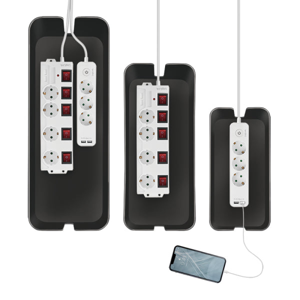 LogiLink KAB0077 Kabel-Organizer Universal Kabelgehäuse Schwarz 3 Stück(e)