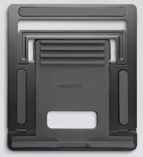 Axagon STND-L Metallständer für Laptops und Tablets der Größe 10"–17.3". Vier verstellbare Positionen. Graue Version.
