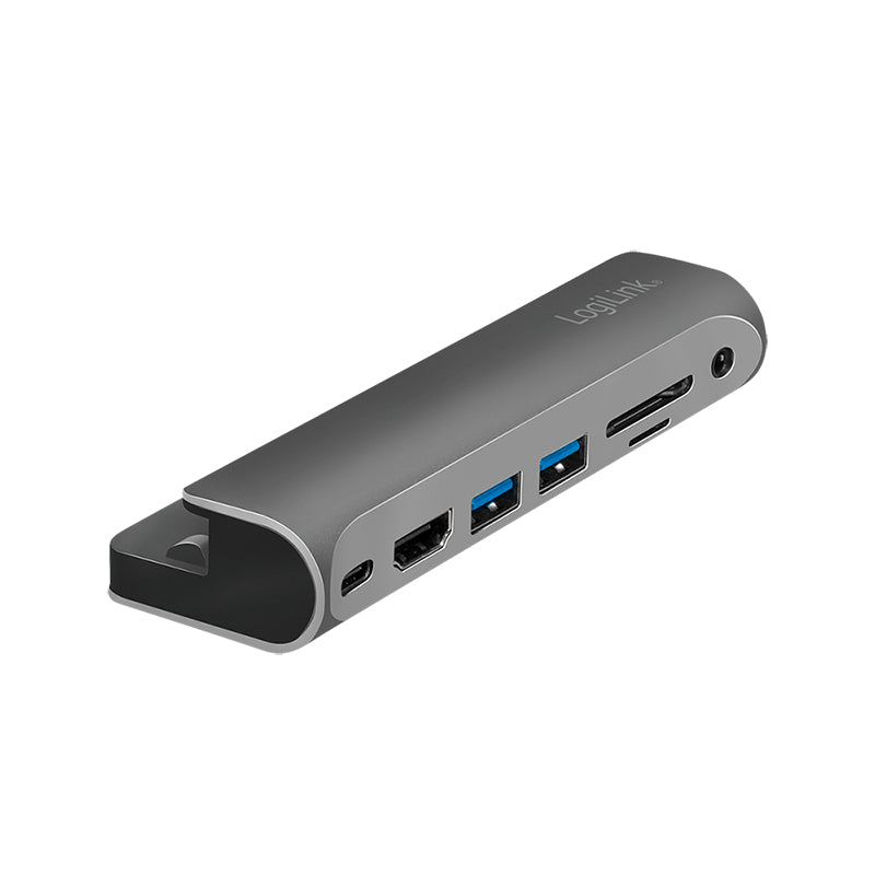 LogiLink UA0385 laptop-dockingstation & portreplikator USB Typ-C Schwarz, Silber