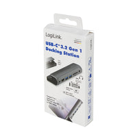 LogiLink UA0385 laptop-dockingstation & portreplikator USB Typ-C Schwarz, Silber