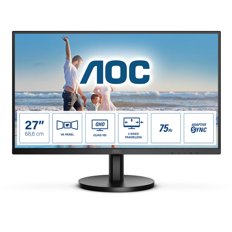 AOC B3 Q27B3MA/BK Computerbildschirm 68,6 cm (27") 2560 x 1440 Pixel Quad HD LED Schwarz