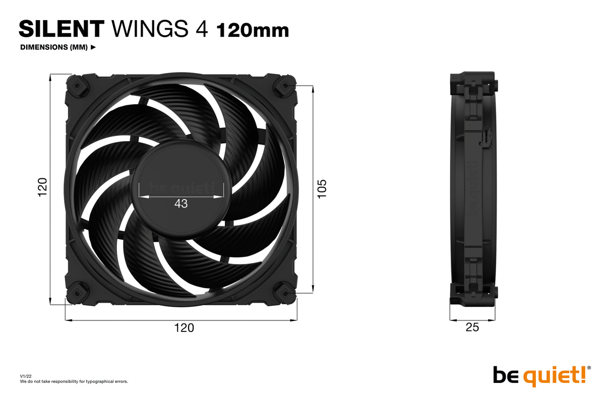 be quiet! SILENT WINGS 4 | 120mm Computergehäuse Ventilator 12 cm Schwarz 1 Stück(e)