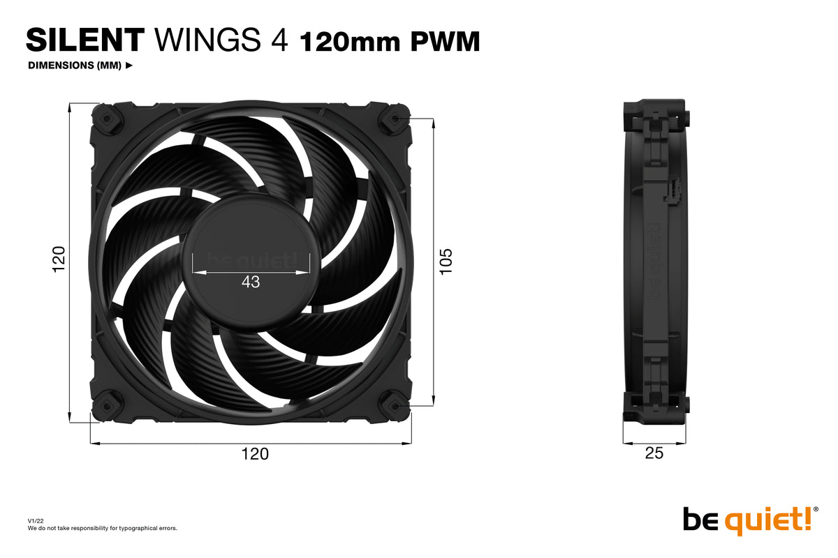 be quiet! SILENT WINGS 4 | 120mm PWM Computergehäuse Ventilator 12 cm Schwarz 1 Stück(e)