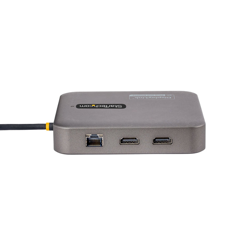 StarTech.com USB C Docking Station, Dual 4K 60Hz HDMI kompatibel mit Macbook Pro (M1/M2/M3/M4) und Windows, USB-A/USB-C 10Gbps Hub, 100W Power Delivery, GbE, SD, 56cm Kabel