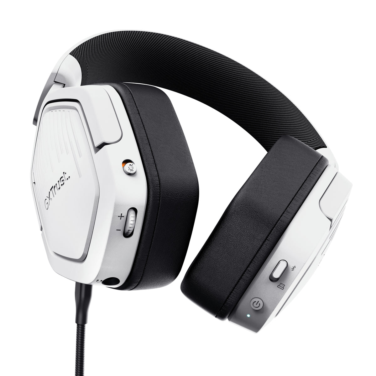Trust GXT 493W Carus Kopfhörer Verkabelt & Kabellos Kopfband, Helm Gaming USB Type-C / USB Type-A Bluetooth Weiß
